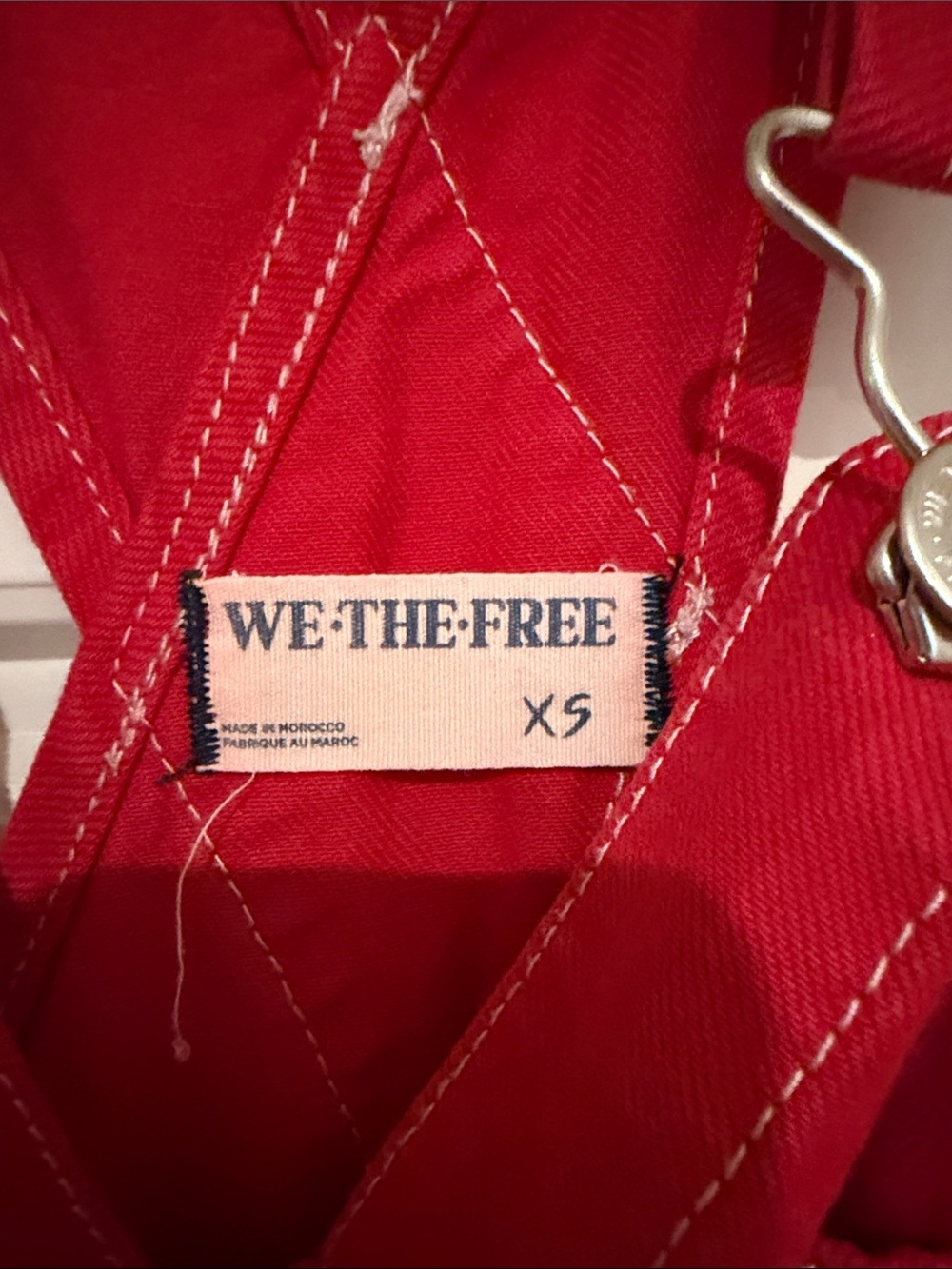 We The Free Red Denim Bib Overalls Jumpsuit - Picture 2 of 6